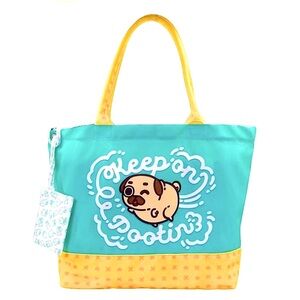 Good Smile Company: Puglie Pug - Keep on Pootin Tote Bag Farting Dog NEW w Tag 💨
